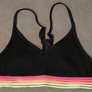 Victoria's Secret Black Bralette with Neon Stripes